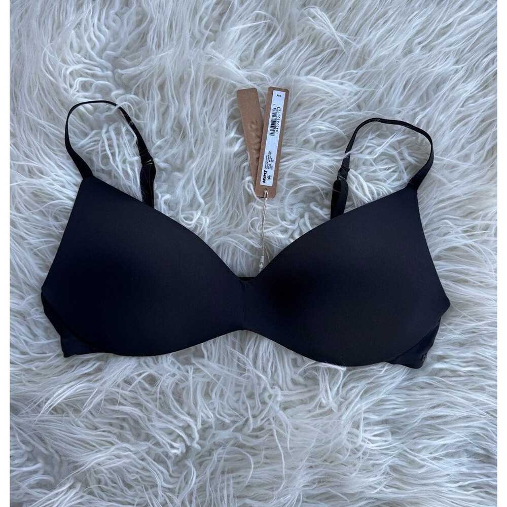 Skims Wireless Form Pushup Plunge Bra Onyx Size 36B